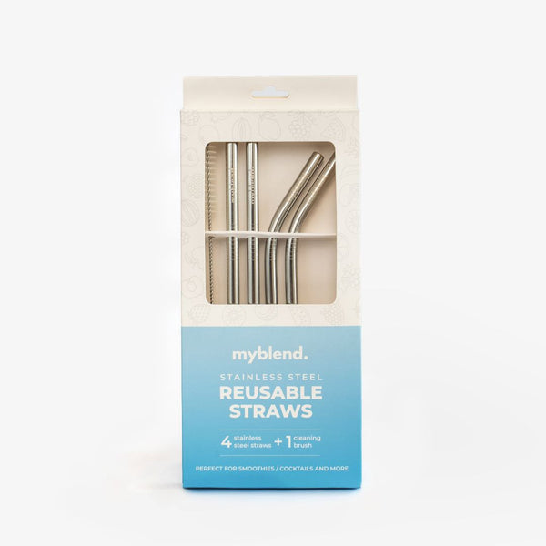 XL Steel Straw Set (4 Strå)